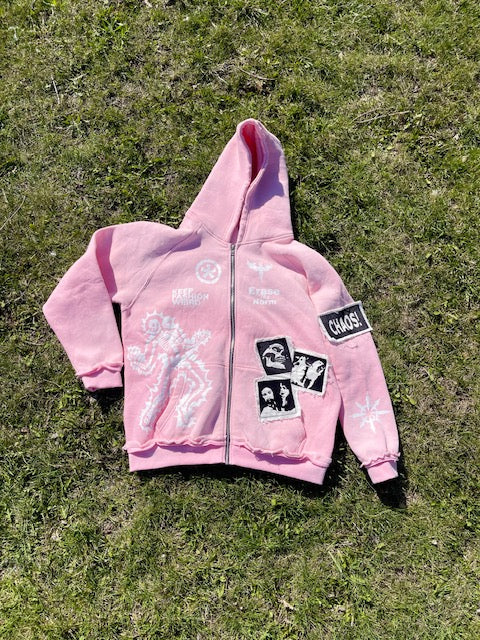 Pink Acid Washed "KMB" Jogging Set